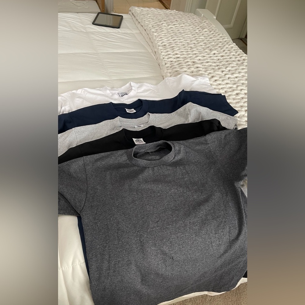 Classic Men's Crew Neck T-Shirt - Charcoal, Black, Gray, Navy, White,,PRO CLUB